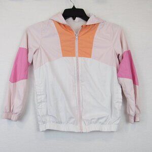 IDEOLOGY Hooded Windbreaker Jacket Girl's Size M Multicolored Color Block